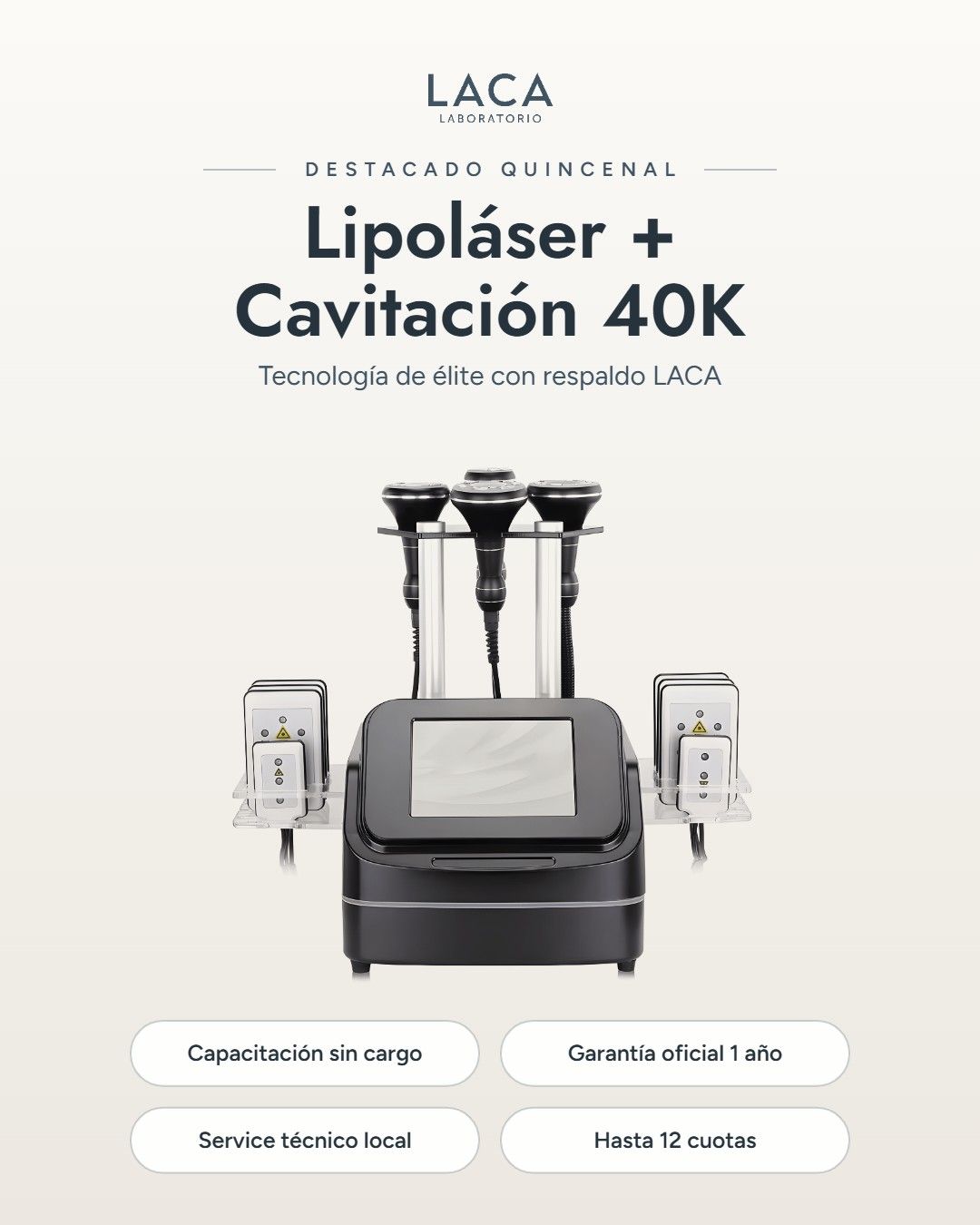 Video del equipo de cavitación y lipoláser 40K con capacitación incluida de LACA Uruguay